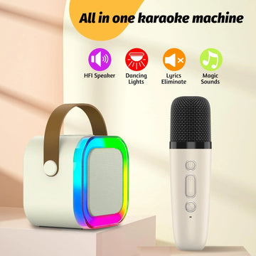 K12 Mini Bluetooth Karaoke Speaker with Wireless Microphone