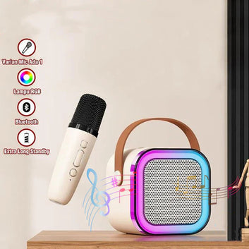 K12 Mini Bluetooth Karaoke Speaker with Wireless Microphone